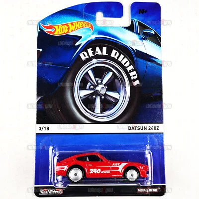 Hot Wheels Datsun 240Z 3/18 Red 2015 Heritage Real Riders 1:64 Diecast CFN94 - Image 1 of 2