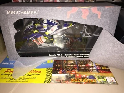 1:12 MINICHAMPS SET YAMAHA 2009 VALENCIA VALENTINO ROSSI SEALED BOX VERY RARE - Immagine 1 di 2