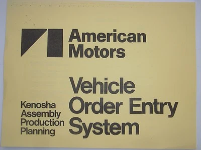 AMC Kenosha factory Production book Spirit AMX Concord SX4 Eagle Limited GT - Image 1 of 4