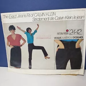 VOGUE AMERICAN DESIGNER 2442 Calvin Klein Jeans & Skirt SIZE 12 1980s UNCUT - Picture 1 of 5