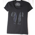 Disney Store Mickey Mouse 3D Puff Tinte Ohren Logo T-Shirt XS schwarz auf schwarz