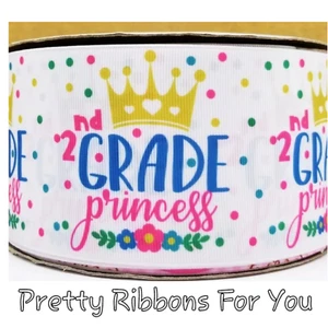 Second GRADE Princess 3" wide grosgrain ribbon the listing is for 2 yards total - Picture 1 of 1