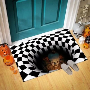 Halloween 3D Illusion Clown Door Mat Scary Anti-Slip Welcome Door Mat Home Decor - Picture 1 of 7