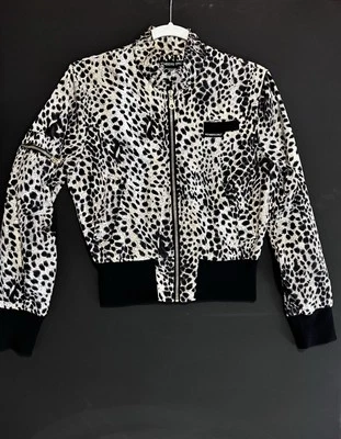 Members Only Animal Print Leopard Cropped Jacket Size M Retro Y2K - Image 1 of 4