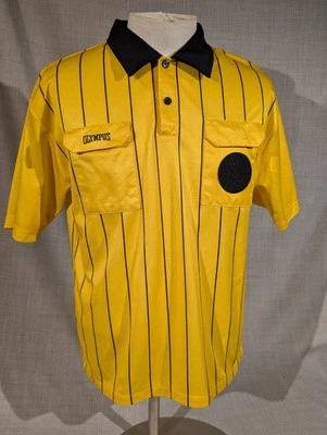 Camiseta polo vintage amarilla árbitro Olympus manga corta para hombre talla M Foto 1 de 4