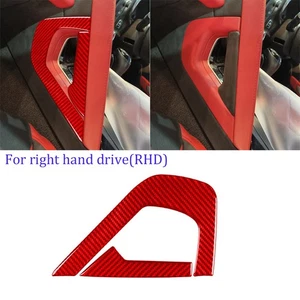 For Corvette C7 14-19 RHD Co-pilot Center Console Armrest Panel Cover Red Carbon - Picture 1 of 14