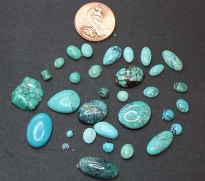 Bunch of Turquoise Cabs just waiting for you to design excuisite jewelry around - Image 1 of 4
