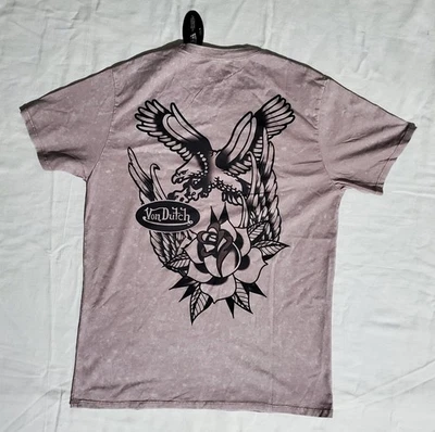 Von Dutch T Shirt Eagle And Rose Print Size Large / L Faded Distressed Colorway - Image 1 of 3