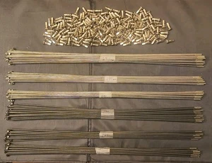 (132) Bicycle Spokes 183 Nipples Silver & Black Spoke Lot 295 290 292 289 287mm - Picture 1 of 22