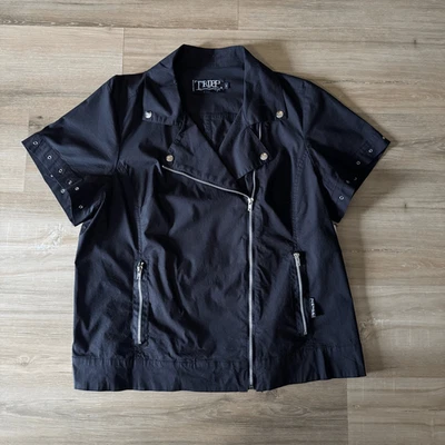 Chaqueta de Jinetes Tripp NYC Talla 3X Manga Corta Negra Remache Cremallera Lateral Punk Gótica Nueva con Etiquetas Foto 1 de 4