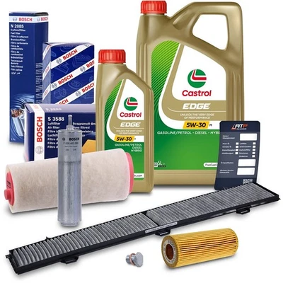 BOSCH-FILTER INSPEKTIONSPAKET+6L CASTROL 5W-30 M FÜR BMW 3-ER E90 E91 318d 320d - Bild 1 von 4