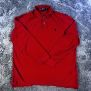 Polo Ralph Lauren Poloshirt Herren XL rot klassisch langarm bestickt Pony - Bild 1 von 8