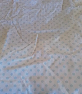 Pottery Barn Kids Crib Sheet Blue & White Polka Dot Soft 100% Cotton Nursery - Picture 1 of 10