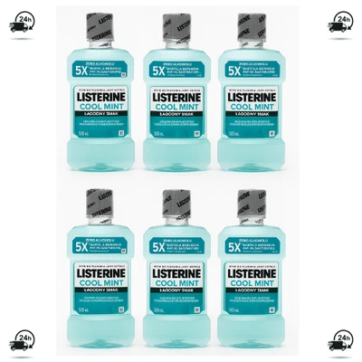 Listerine Cool Mint 6×500ml – Mundspülung ohne Alkohol, sanfter Geschmack
