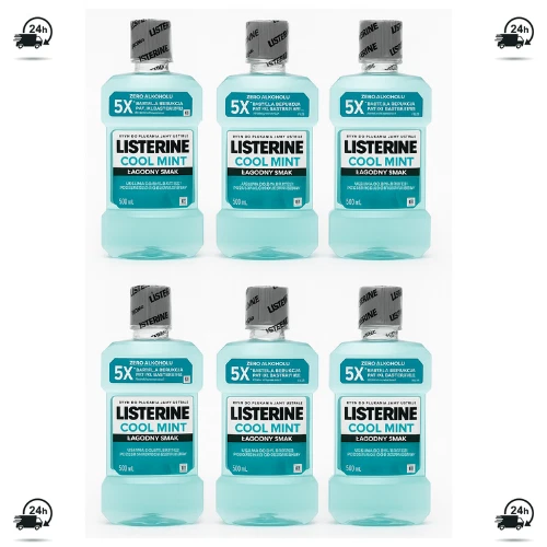 Listerine Cool Mint 6×500ml – Mundspülung ohne Alkohol, sanfter Geschmack