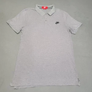 Nike Herren Shirt Large grau Swoosh Logo Polo Golf Stretch meliert - Bild 1 von 10