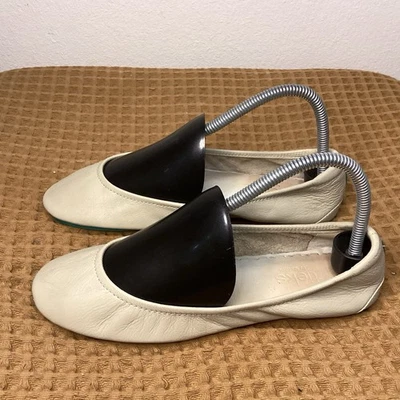 Sapatilhas de balé femininas Tieks By Gavrieli bege tamanho 7 couro marfim - Imagem 1 de 4