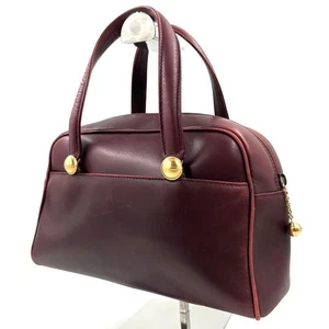 Bolso de Mano GUCCI Mini Boston Cuero Herrajes Dorados Logo Burdeos De Japón - Imagen 1 de 24