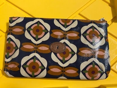 Bolso de mano Fossil Key-Per para mujer negro marrón cremallera geométrica S Foto 1 de 4