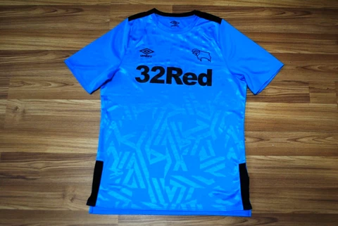 DERBY COUNTY 2019-2020 AWAY FOOTBALL SHIRT JERSEY UMBRO SIZE MENS LARGE BLUE Cover