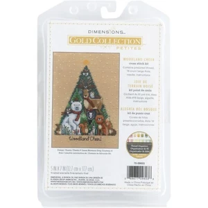 Dimensions Gold Petite Kit punto croce contato 5"X7"-Woodland Cheer (18 pezzi) - Foto 1 di 1