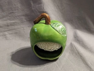 Unbranded Stemmed Apple Sink Sponge Holder, Green, Ceramic, 4" H - PRE-OWNED - Picture 1 of 11