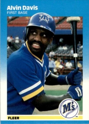 1987 Fleer - #584 Alvin Davis Seattle Mariners Baseball Card - Image 1 of 2