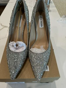Steve Madden heels classie R Glass Fabric R Shoes Size 8.5 - Picture 1 of 7