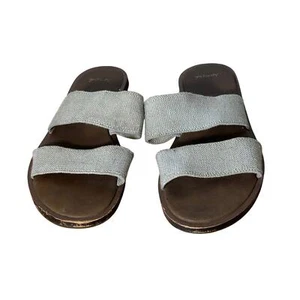 Sanuk Gora Gora Slip On Women's Gray Canvas Double Strap Slide Sandals Size 6 - Picture 1 of 4