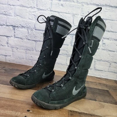 Nike Winter Hi-2 Tall Boots Puffer 女式麂皮绒黑色 8.5 码 317244-001 — 第 1/4 张图片