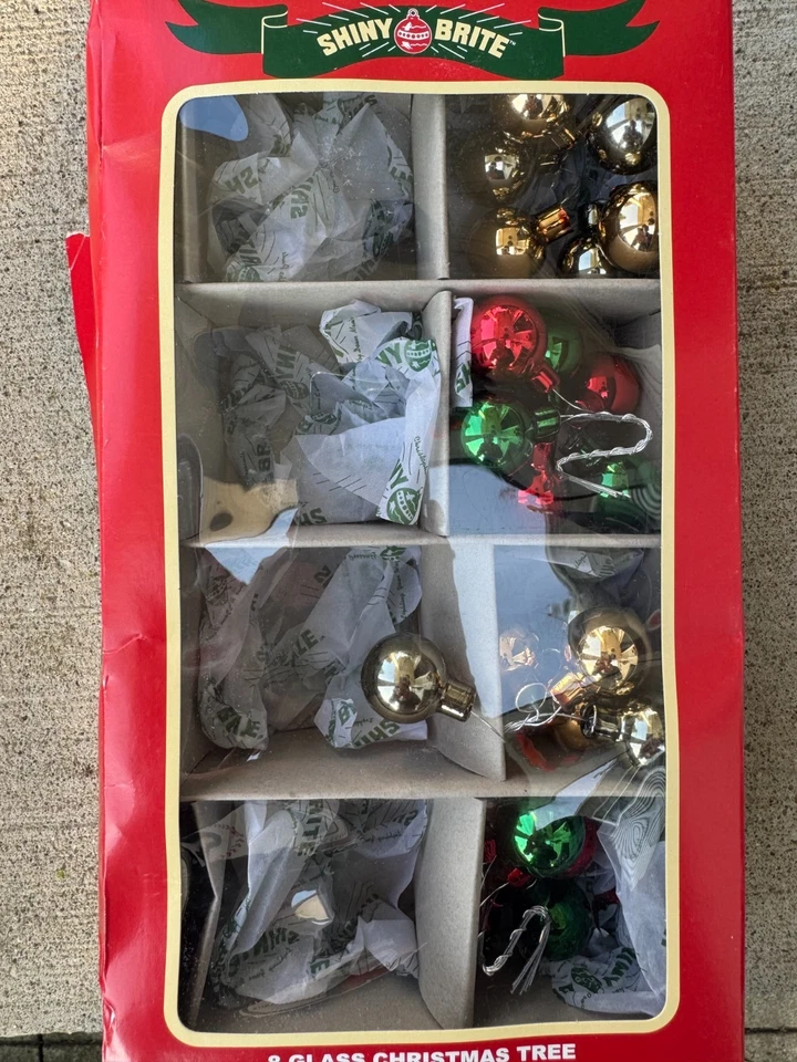 Radko Shiny BRITE GLASS Gold RED Silver CLUSTERS Picks Christmas Ornaments X4 - Image 1 of 1