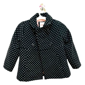 Cat & Jack Girls Polka Dot Quilted Jacket XS (4/5) Black/White NWT - Picture 1 of 10