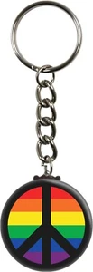 Keychain - Peace Sign With A Pride Rainbow Key Ring #10221 - Picture 1 of 2