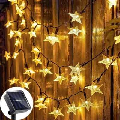 Solar String Light Outdoor Solar Powered Star Lights Christmas Lights Garden - Image 1 of 4