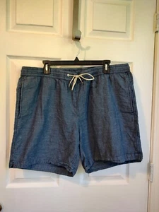 Bonobos pantaloncino uomo XL 7 pollici tasche interne cotone blu coulisse - Foto 1 di 7