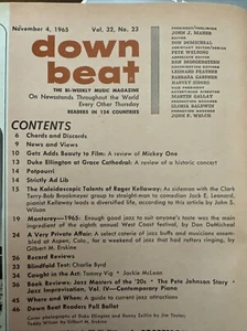 Down Beat - November 4, 1965 - Jazz Magazine - Duke Ellington - Monterey - Byrd - Bild 1 von 8