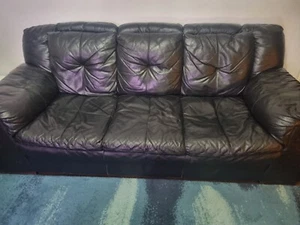 Black DFS 3 seater sofa used - Picture 1 of 4