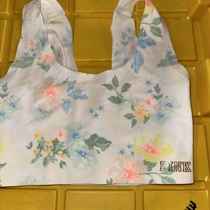 PiNK by VICTORIAS SECRET Xs Bralette Bra White Floral Wide Strap Comfort Mm16 - Picture 1 of 9