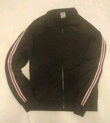 Athletic Works Black W/ Red Striped Sleeve Zip Up Track Jacket SZ XS - Image 1 of 4