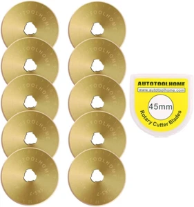 Titanium Coated Rotary Cutter Blades 45Mm 10 Pack Replament Blades Quilting... - Picture 1 of 11
