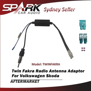 DUAL 2 TWIN FAKRA RADIO ANTENNA ADAPTER PLUG CABLE WIRE FOR AUDI LANDROVER CT - Imagen 1 de 2