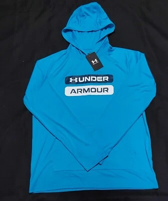 Under Armour Mens - LS Velocity 1373430-422 Turquoise Sports Training Hoodie- - Image 1 of 4