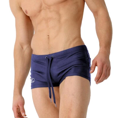 Ropa interior de natación para hombre negra color liso boxers playa deportes traje de baño Foto 1 de 4