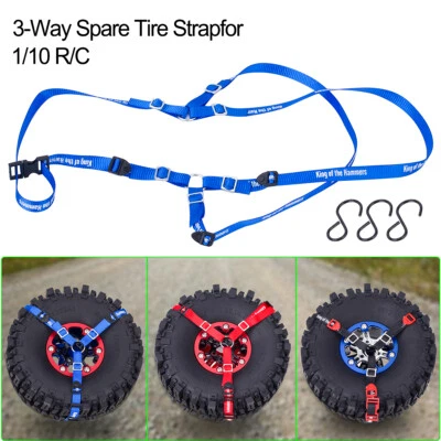3-Point Spare Tire Tie Down Strap for 1.9"/2.2" Tire 1/10 RC Crawler TRX4 SCX10 - Image 1 of 4