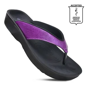 Aerothotic Arch Support Casual Comfortable Flip Flops for Women Summer Sandals - Picture 1 of 47