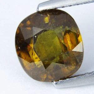 2.65Cts Stunning Natural Sphene Titanite 8.3x7.8x5mm Cushion Shape Gemstone - Picture 1 of 5