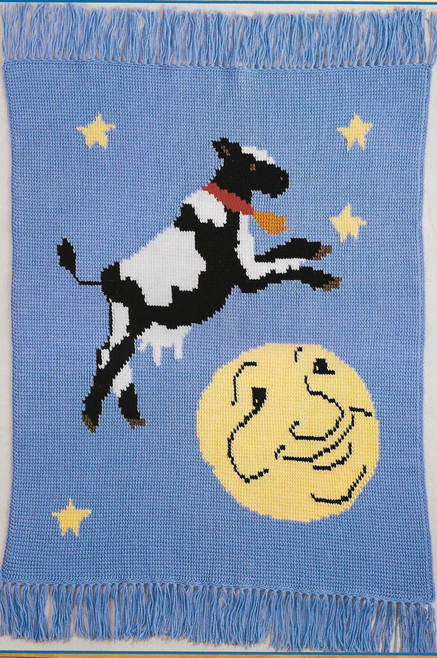 Cow Jumped Over the Moon Baby Afghan crochet PATTERN INSTRUCTIONS - Image 1 of 1