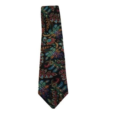 Corbata para hombre Christian Dior Monsieur corbata seda negra cachemira floral hecha en EE. UU. Foto 1 de 4