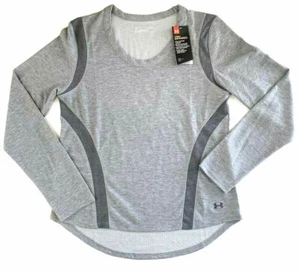 NEW Under Armour ColdGear Long Sleeve Gray Sweatshirt Infrared Women's SMALL - Picture 1 of 8