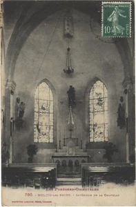 MOLITG les BAINS 66 Chapelle CPA écrite à Vve PAILHÈS chez BOUDET 34 Roujan 1922 - Picture 1 of 2